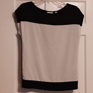 New Women's NY & Co White & Black Blouse, XS